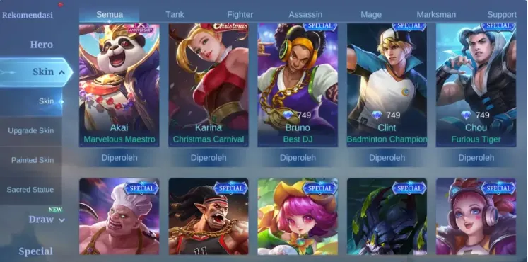 ML605 Recall Seal of Anvil, Luckybox Moskov, Karrie, Collector Natalia, Lightborn Granger, Lightborn Tigreal, Valentine Claude and More Epic Skins (G)